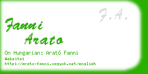 fanni arato business card