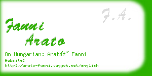 fanni arato business card